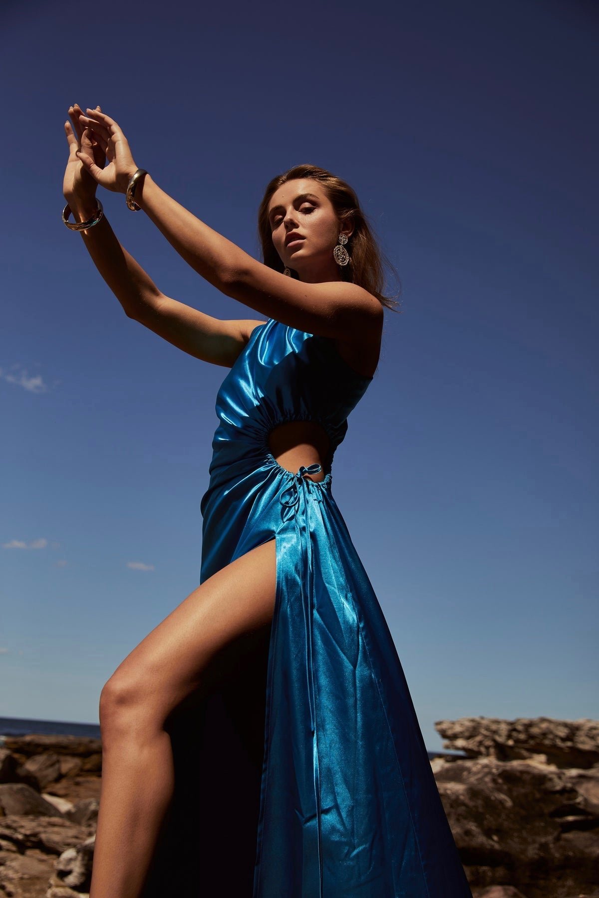 SONYA NOUR CYAN MAXI DRESS - CYAN BLUE photo 15