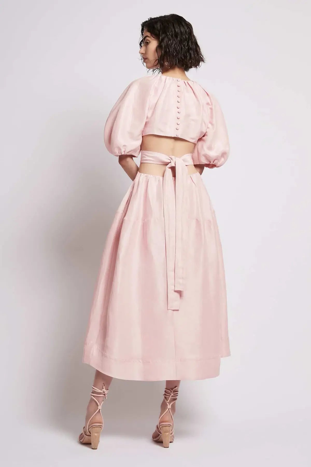 Aje Mimosa Cut Out Midi Dress Pink Size 4 photo 2
