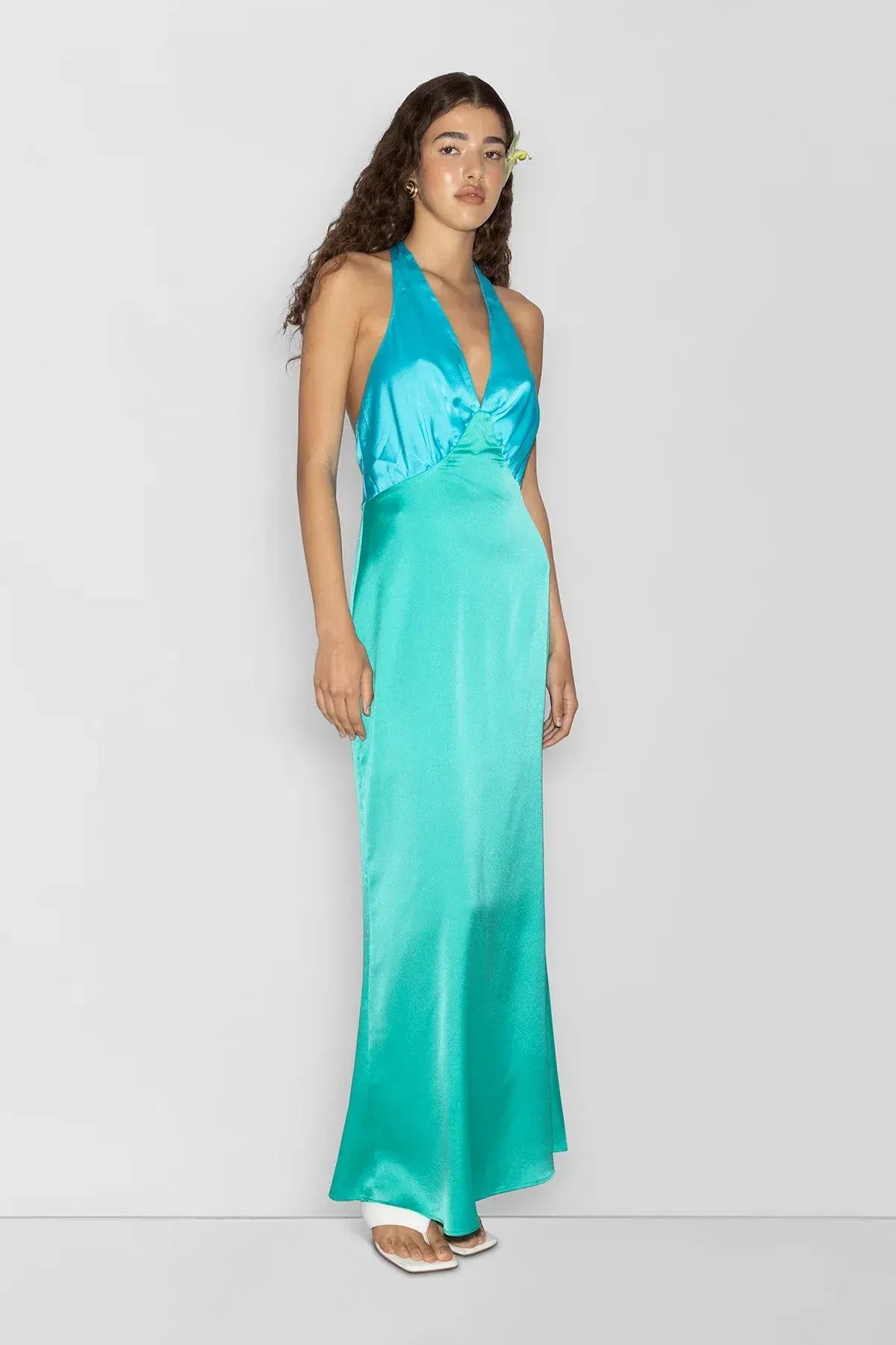 The Wolf Gang Oahu Maxi Dress Aquamarine Size 6 photo 2