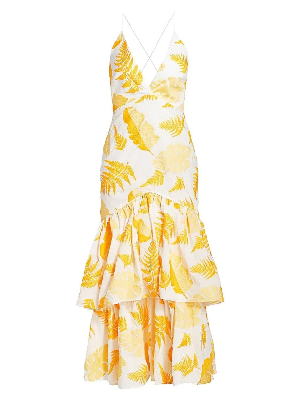 Acler Wray Dress Yellow Print Size 8 photo 5