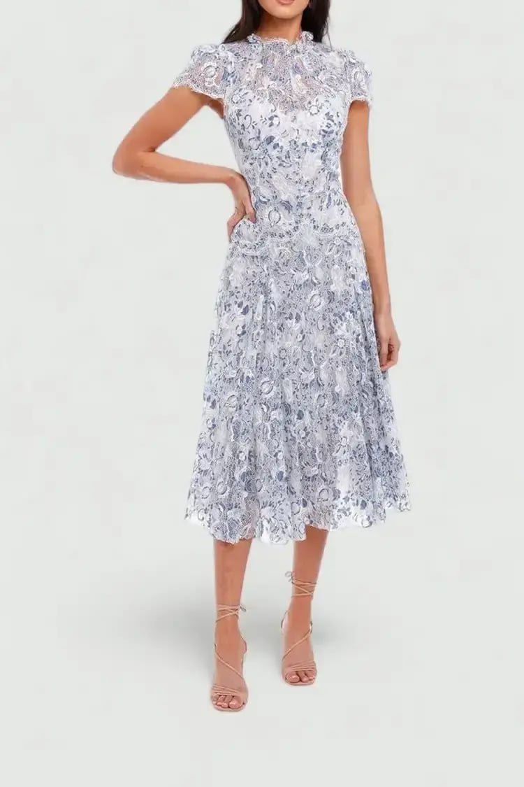 Moss and Spy Elodie Dress in Blue Size 12 photo 2
