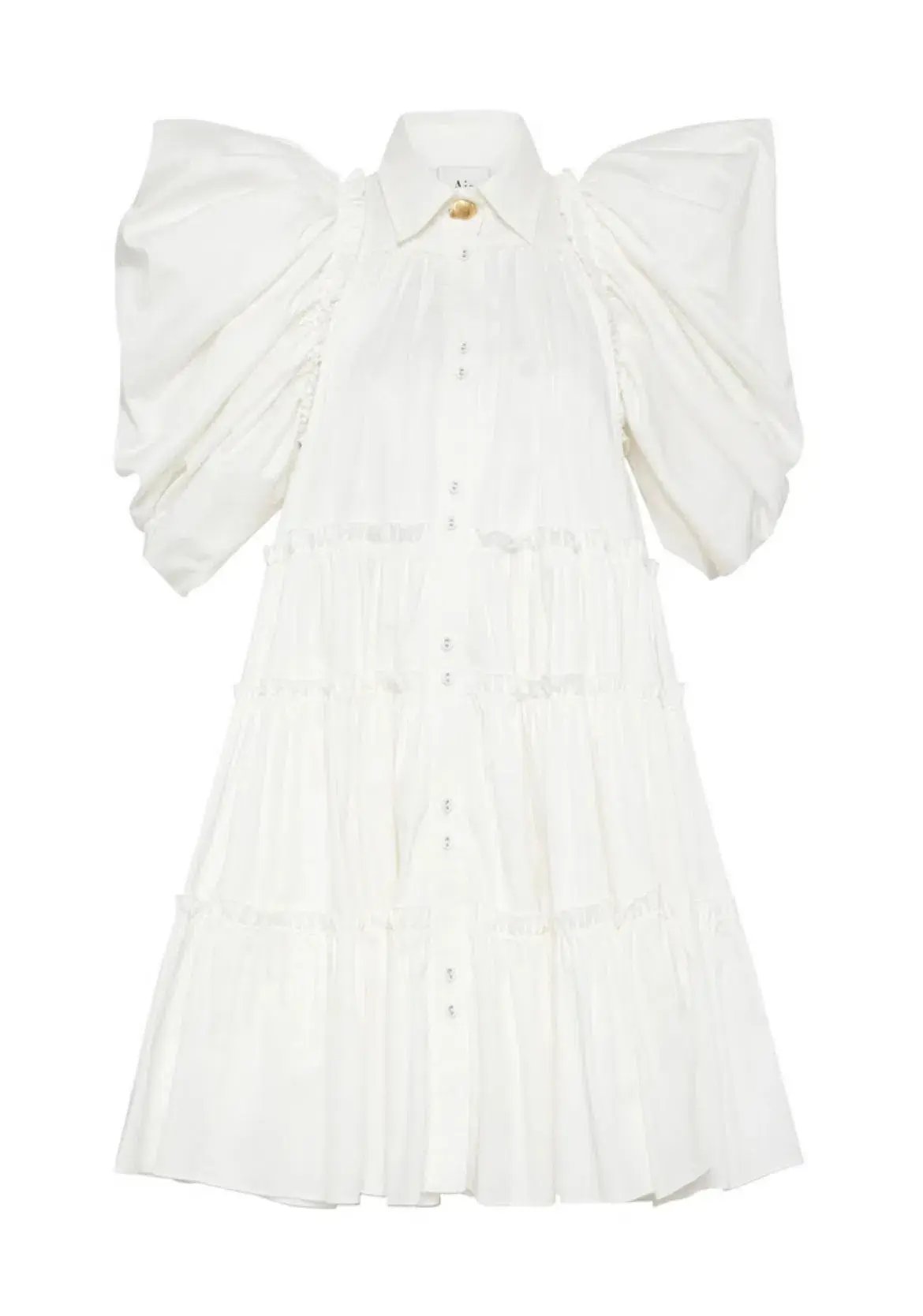Aje Swift Butterfly Sleeve Smock Mini Dress White Size 4 photo 6