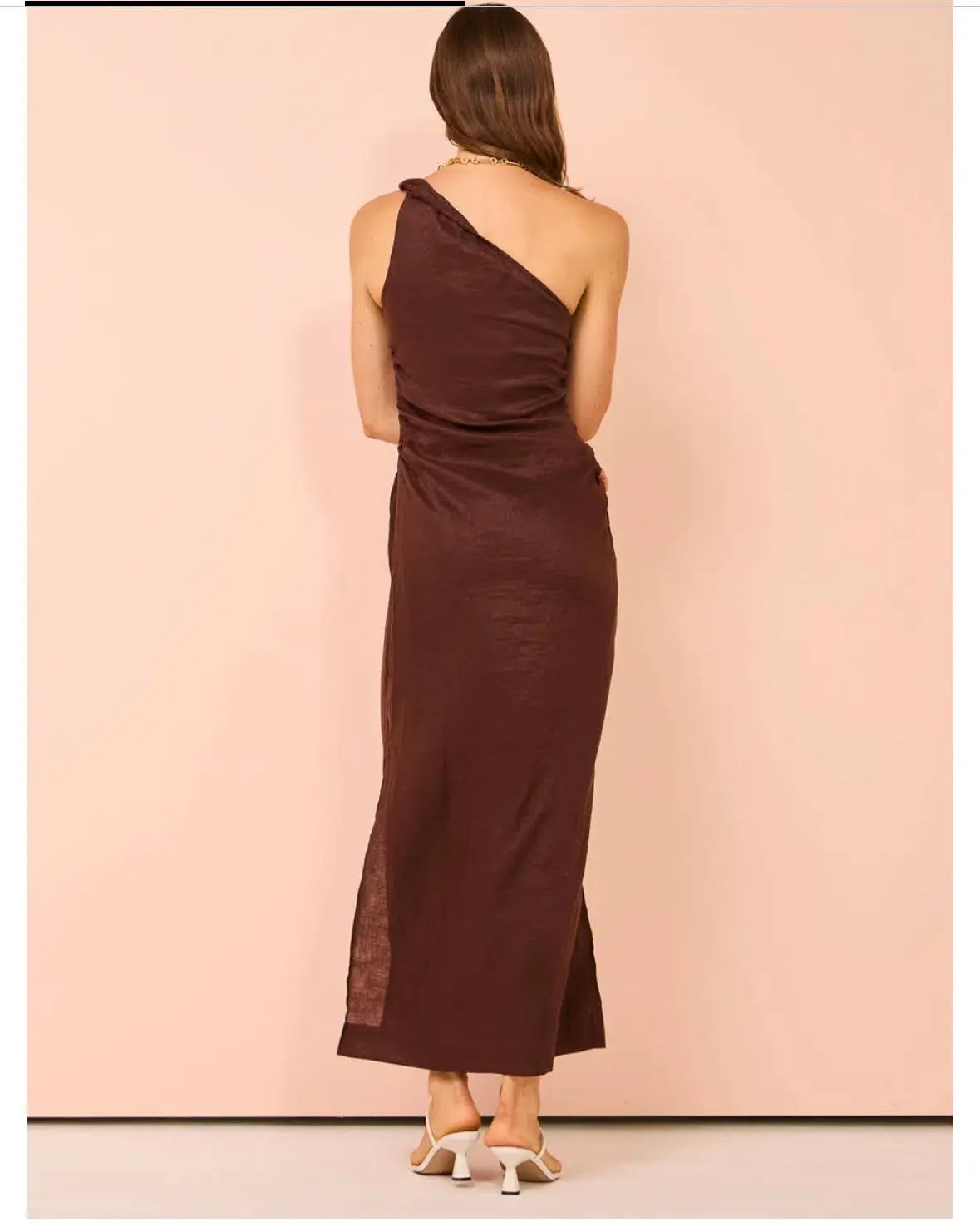 Faithfull The Brand Jomana Midi Dress In Cacao Size 10 photo 5