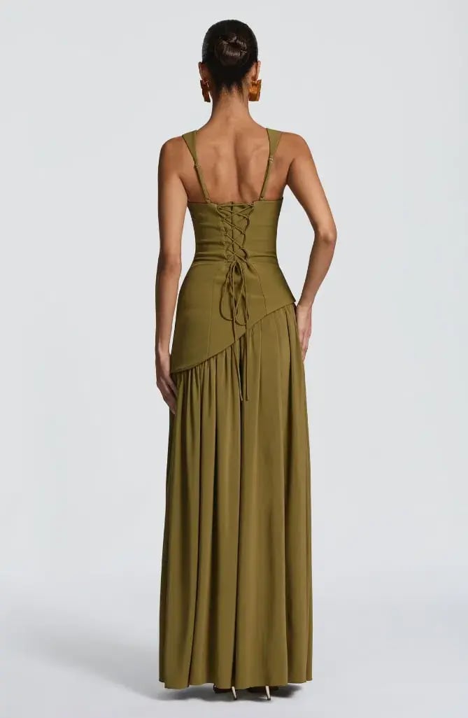 BABYBOO TULLULAH MAXI DRESS DEEP OLIVE SIZE S photo 3