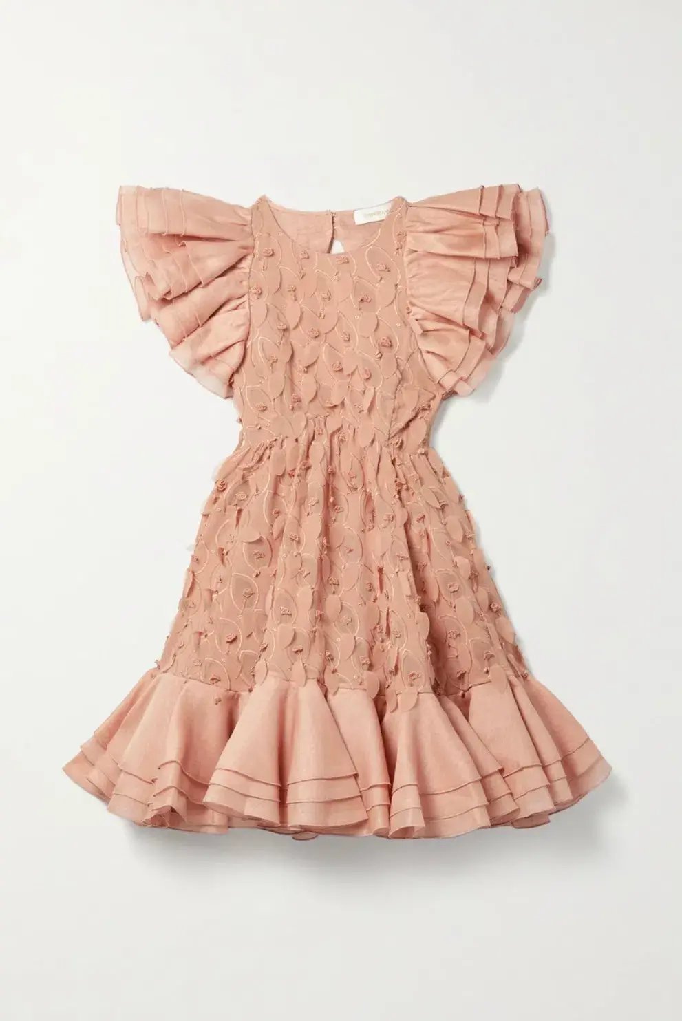 Zimmermann The Dancer Frilled Mini Dress in Blush Size 1 (AU 10) photo 3
