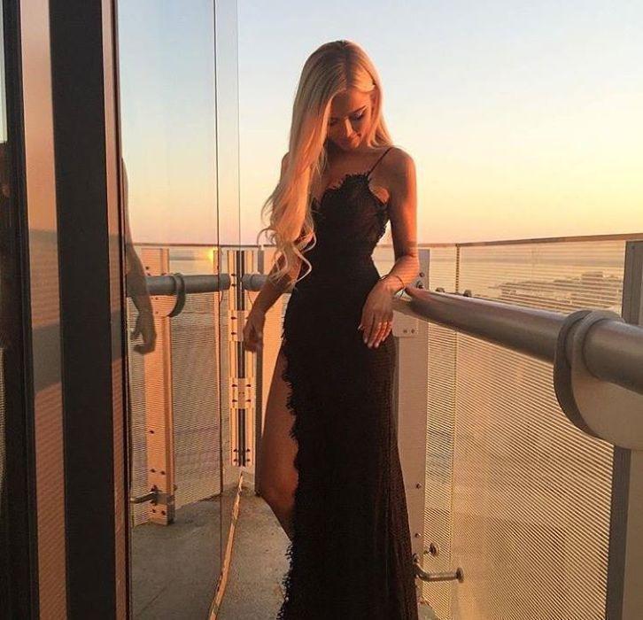 everett lace dress in black x photo 3