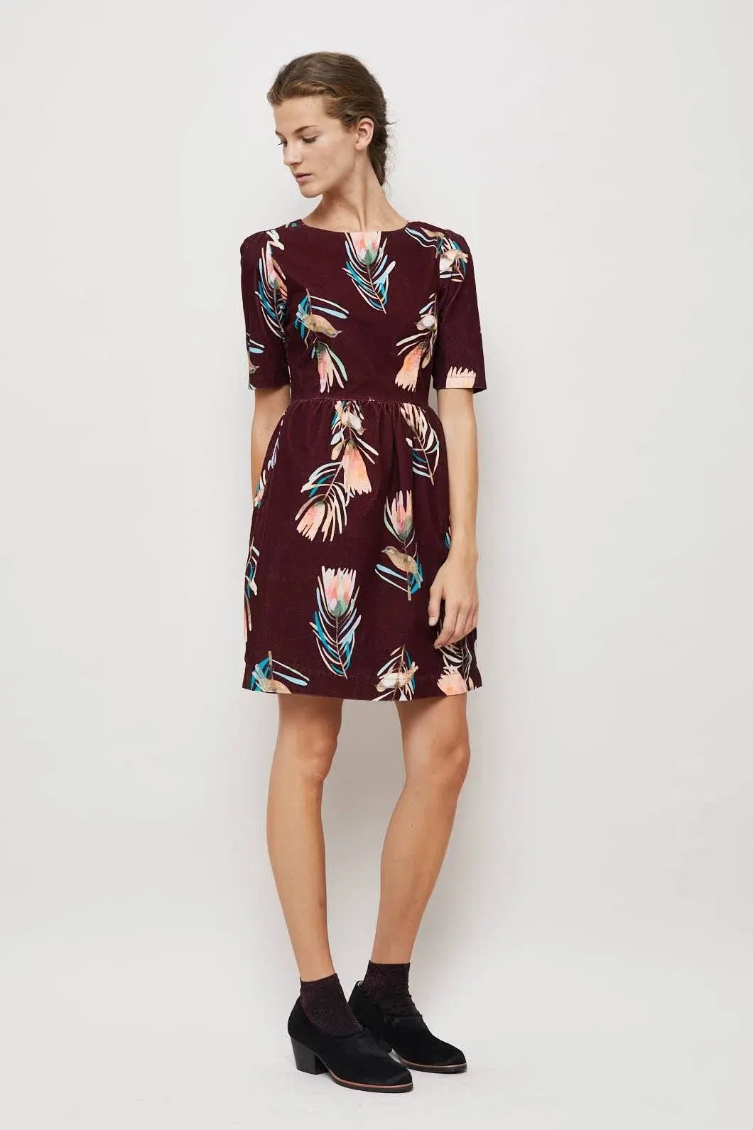 Gorman X Dana Kinter Sugarbush Cord Mini Dress Floral Size 10 photo 2