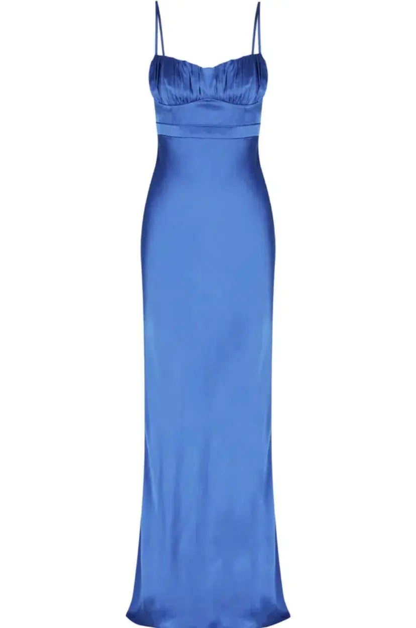 Shona Joy Oliviera Ruched Maxi Dress Strong Blue Size 10 photo 5