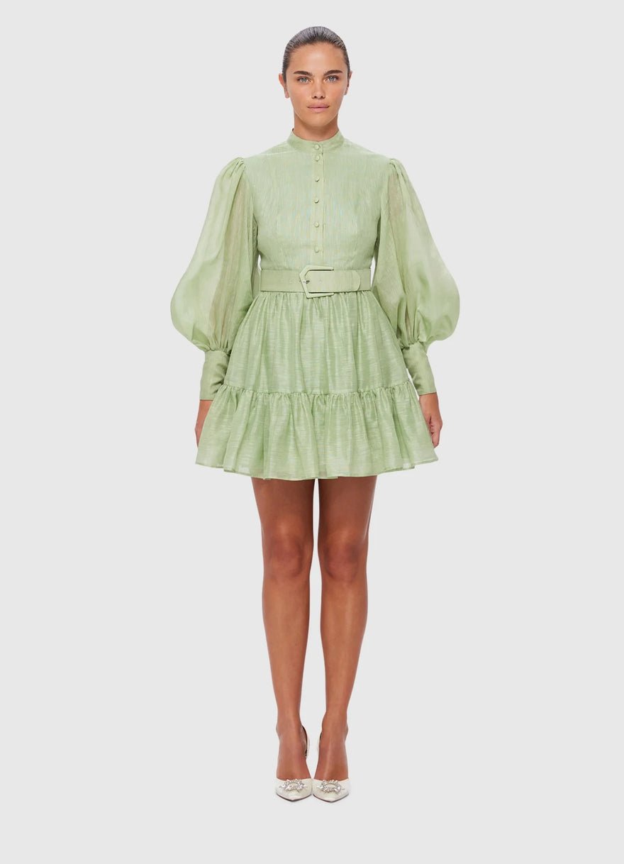 Leo Lin Alexandra Belted Mini Dress - Evergreen photo 2
