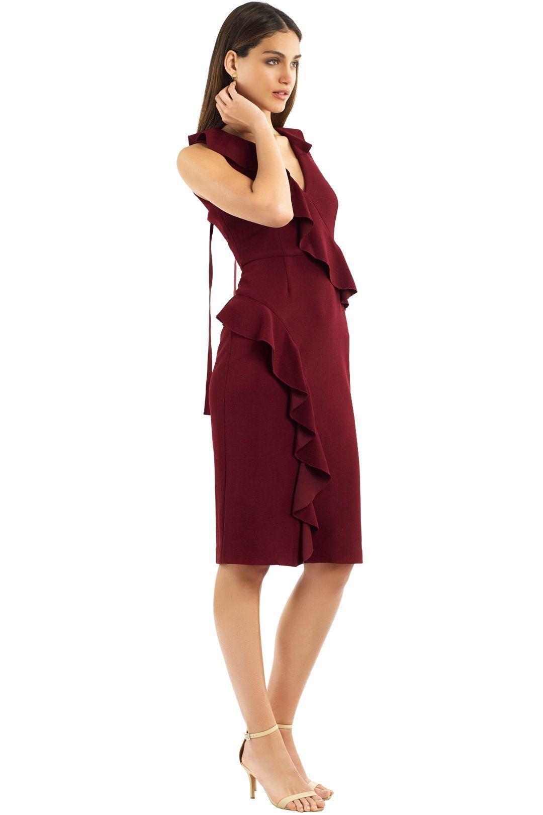 Rebecca Vallance Sylvette Midi Dress Burgundy Size 6 photo 4