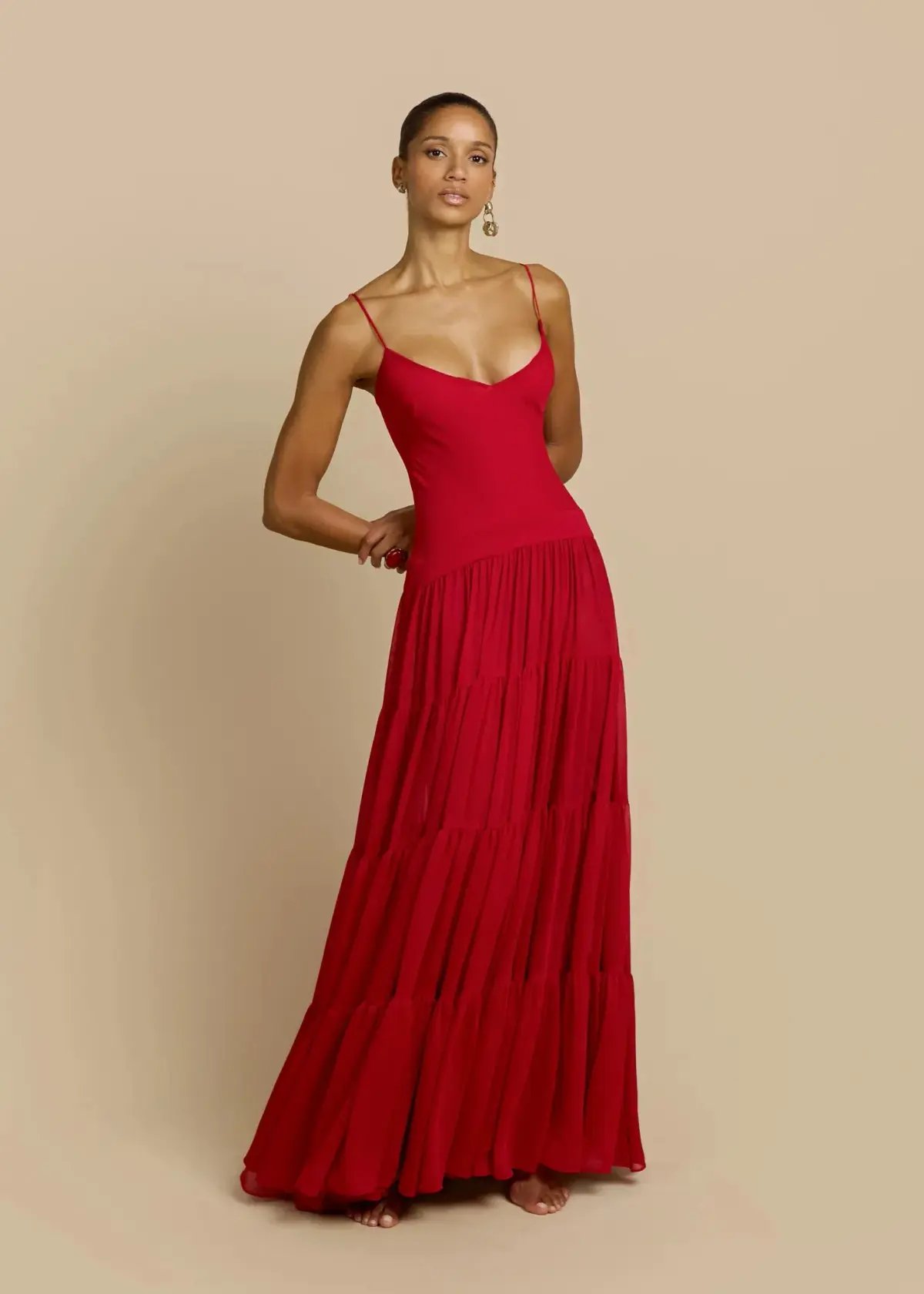 ARCINA ORI DELPHINA DRESS RED SIZE 8 photo 2
