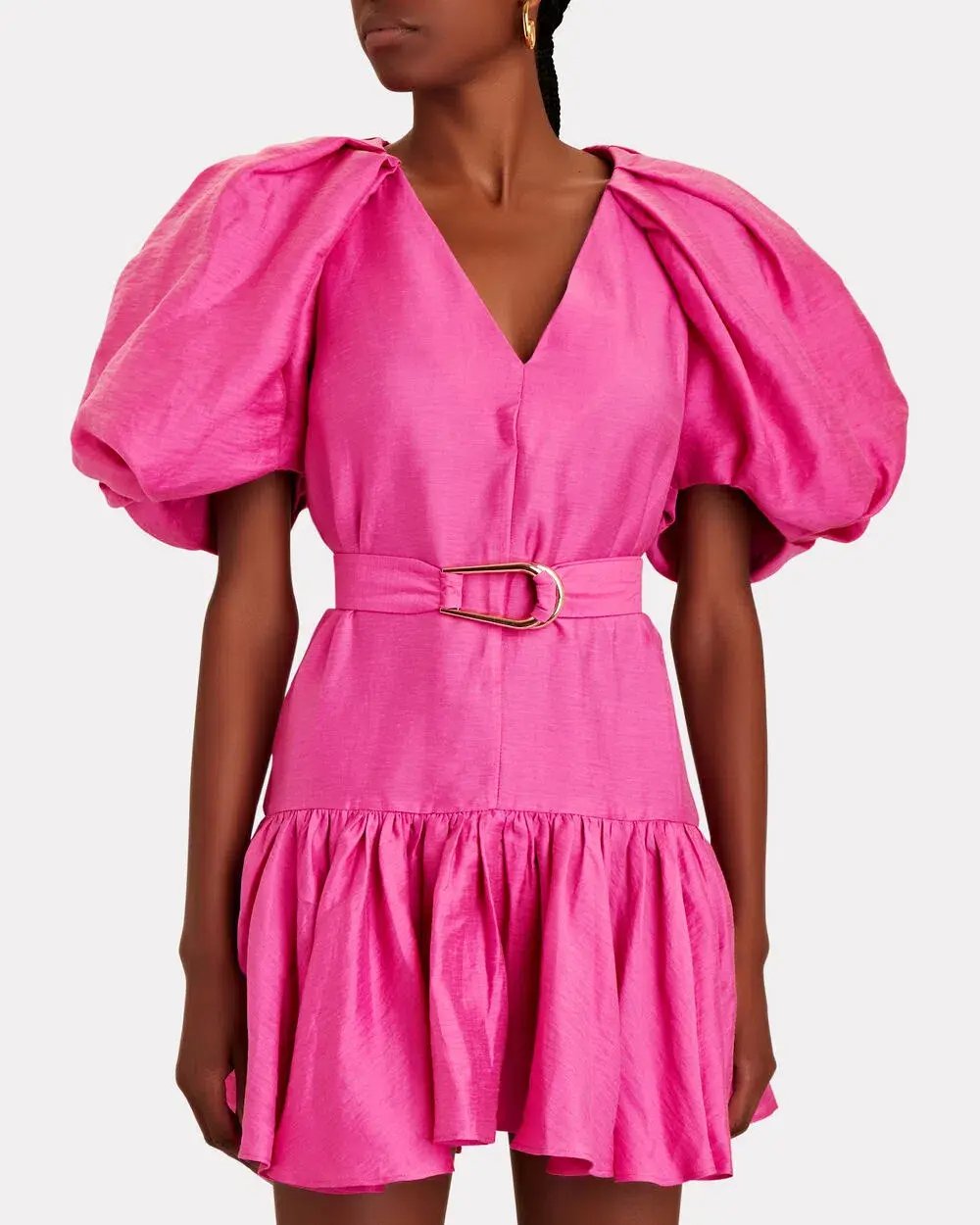 Acler Wheatland Puff Sleeve Dress Flamingo Pink Size 12 photo 2