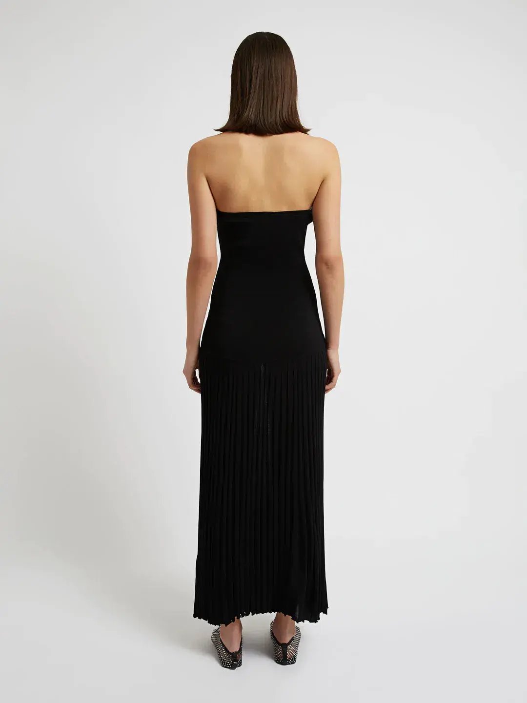 Christopher Esber Sculptured Pleated Rib Dress Black Size 10 photo 4