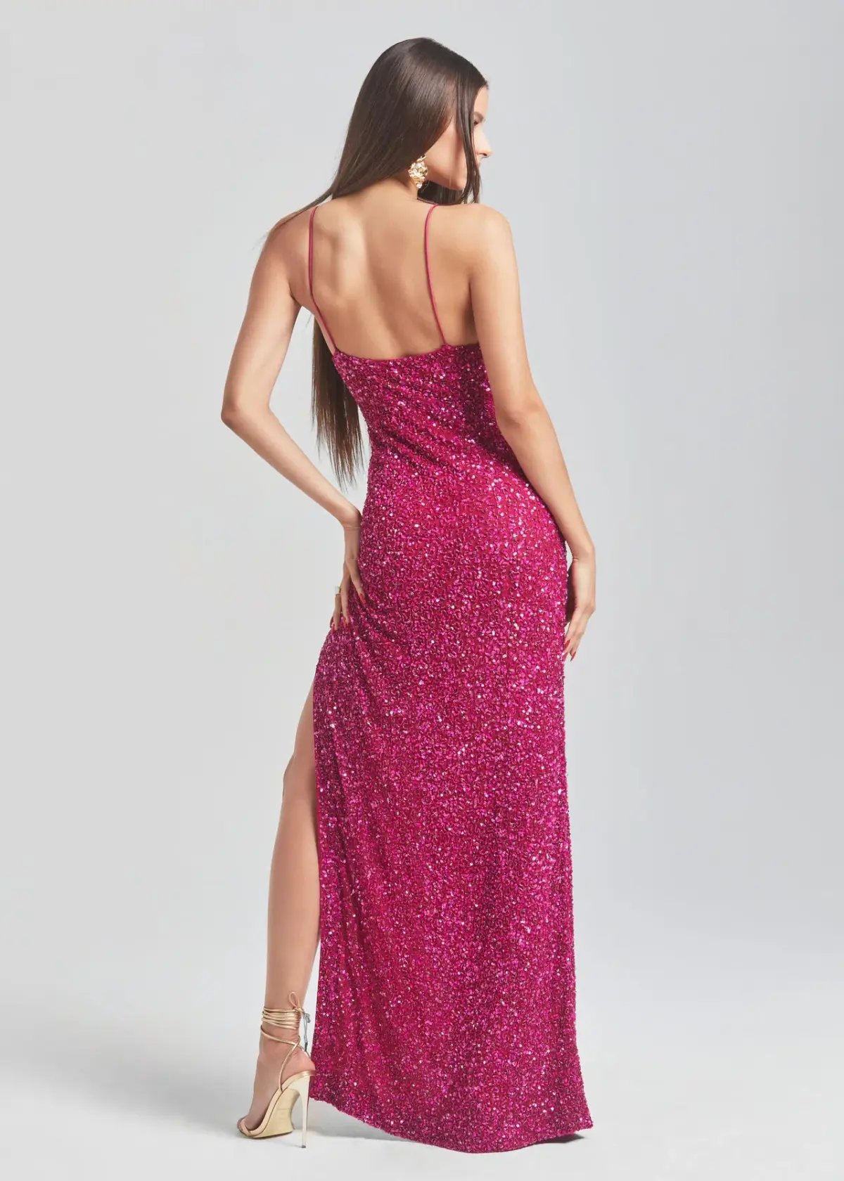 Retrofete Blair Sequin Dress Pink Size 6 photo 3