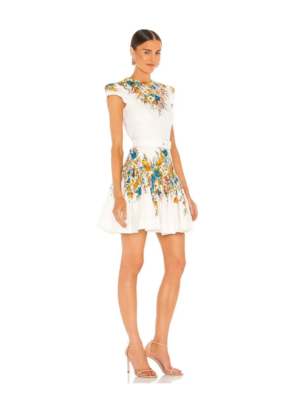 Zimmermann Estelle Tie Mini Dress in Cream Floral Size 2/ AU 12 photo 2