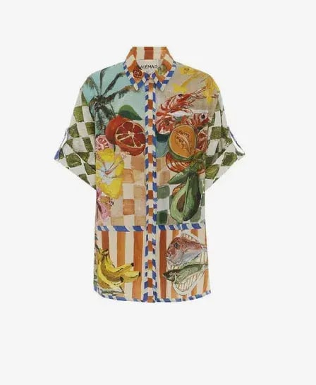 Alemais Theo Shirt and Pant Set Ivory Print Size AU 16 photo 3