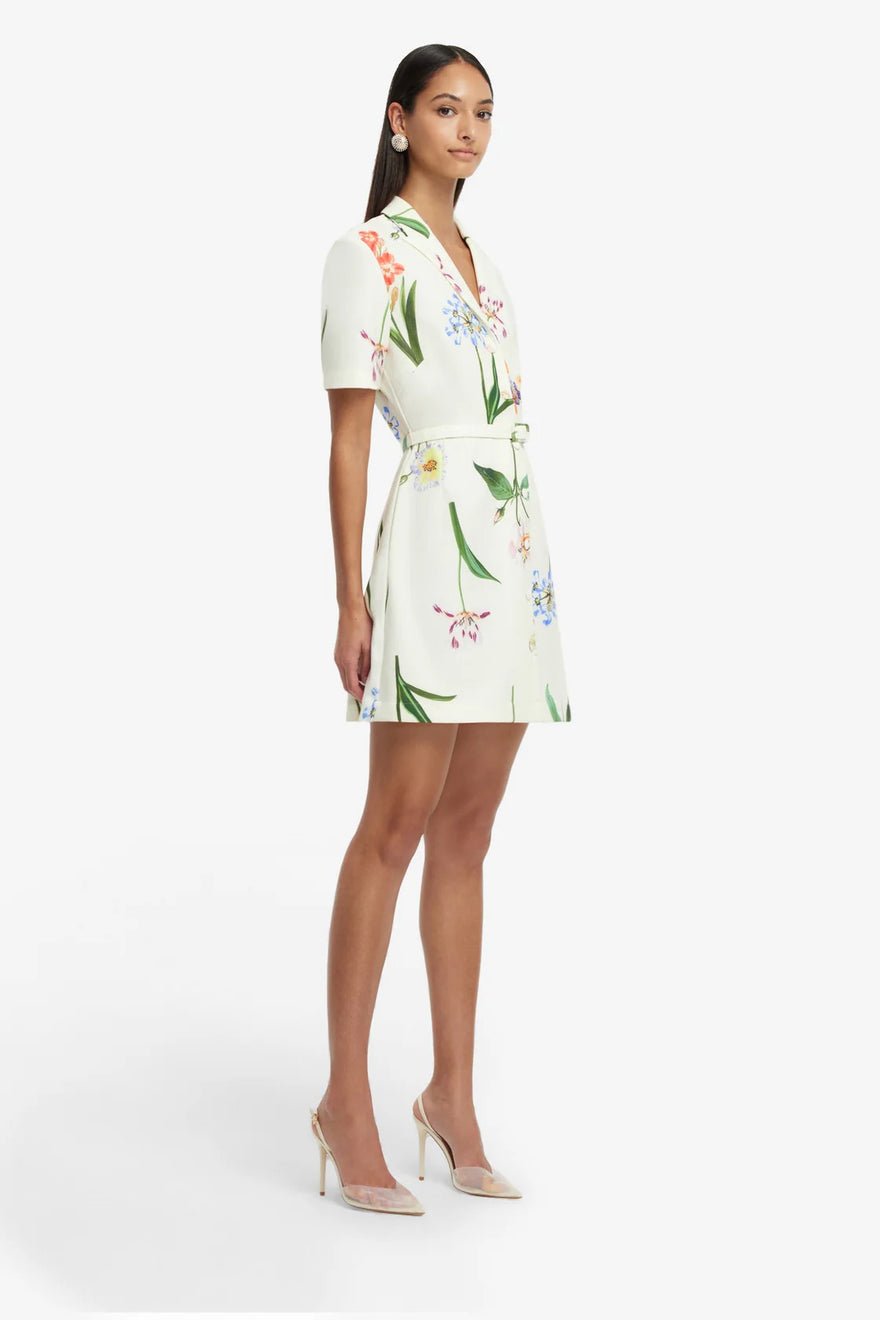 Leo Lin Brigitte Mini Dress - Botanical Print in Snow photo 4