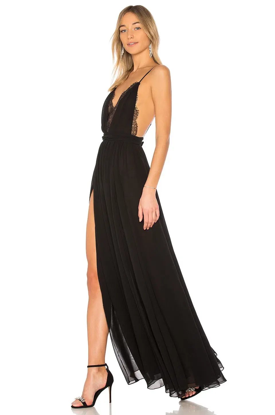 Michael Costello x Revolve Justin Gown Black Size 12 photo 2