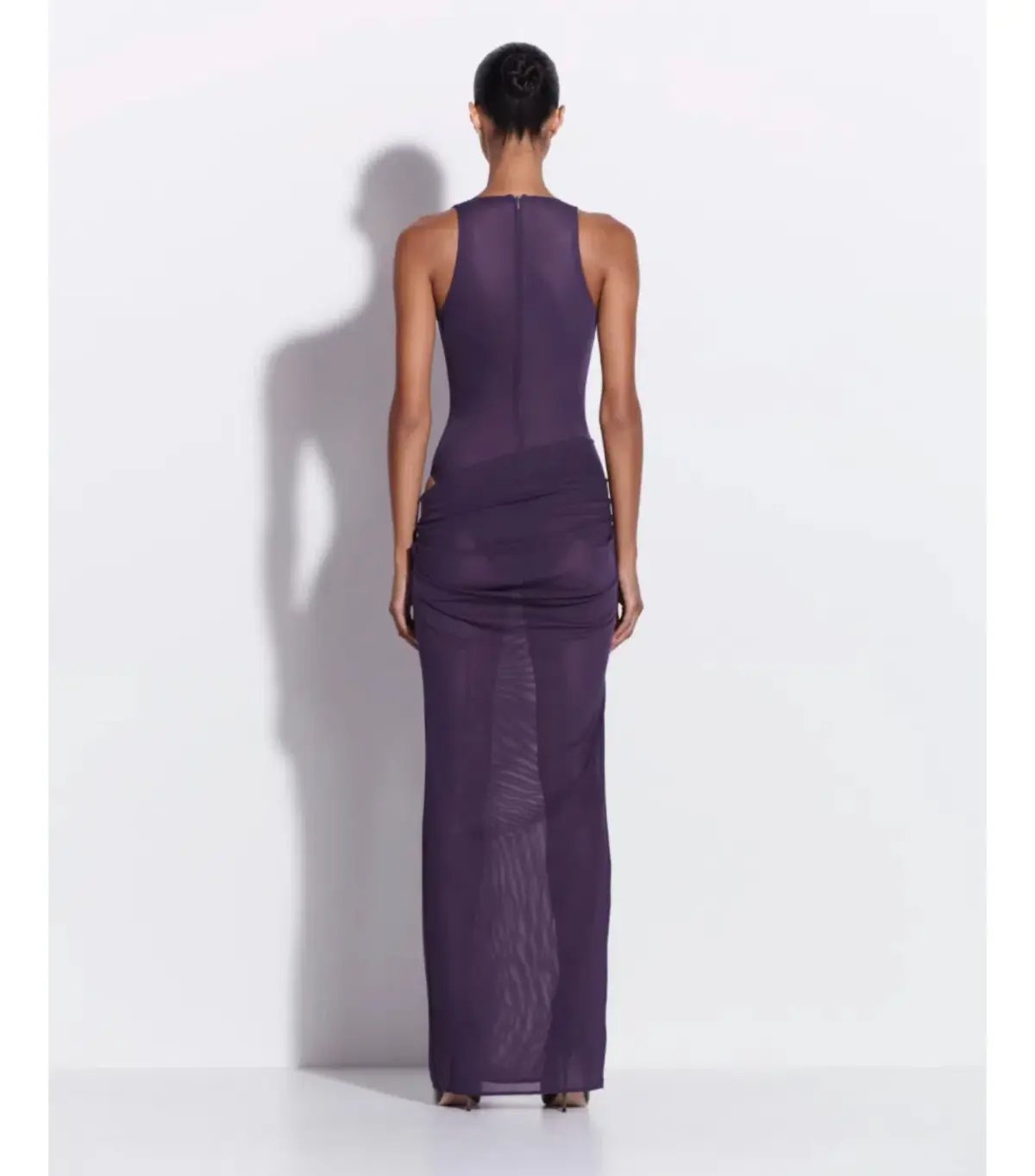 Alex Perry Tucked Halter Column Maxi Dress in Purple Size AU 10 photo 2