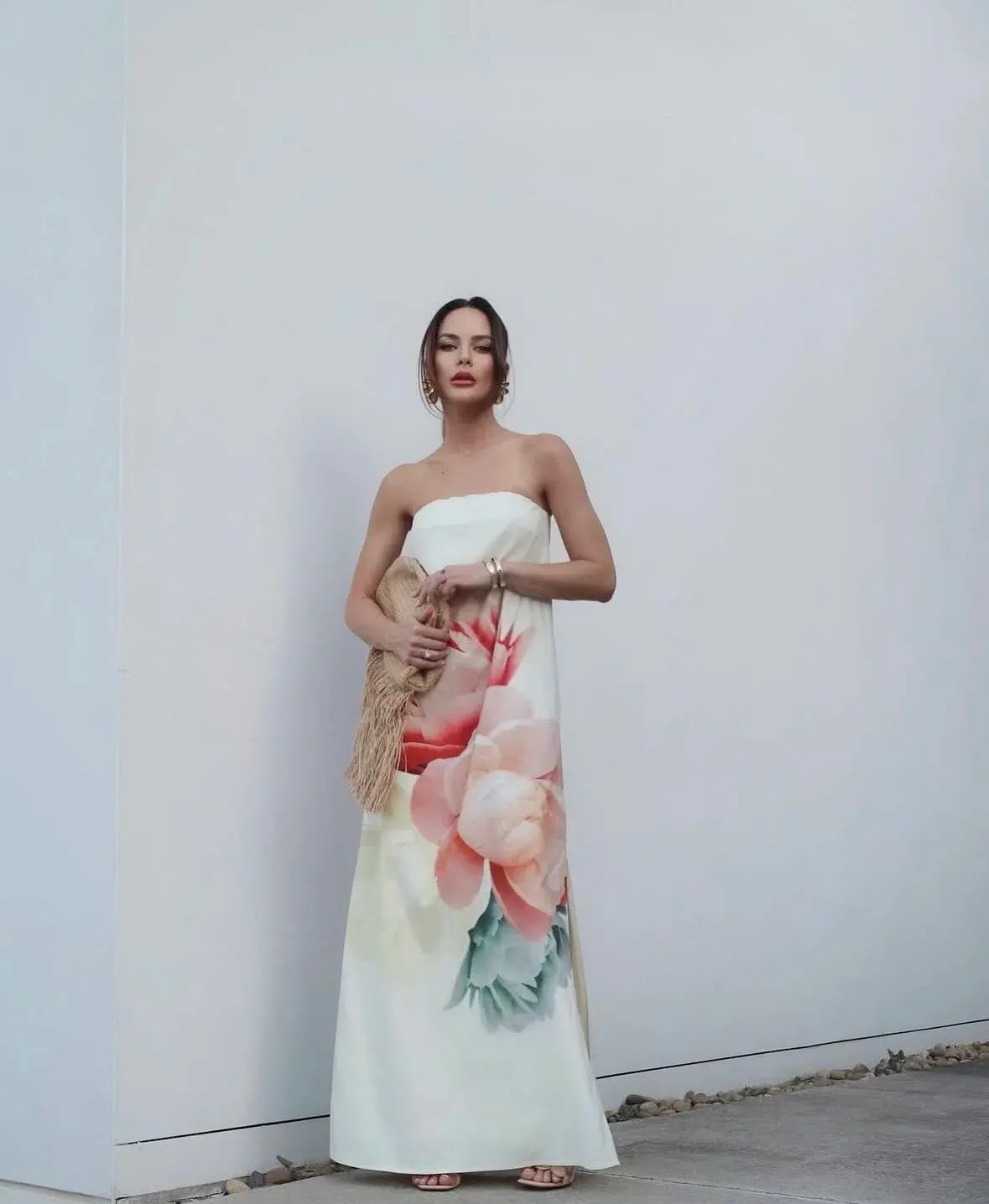 Pasduchas Nostalgia Strapless Maxi Dress Cream Size 8 photo 4
