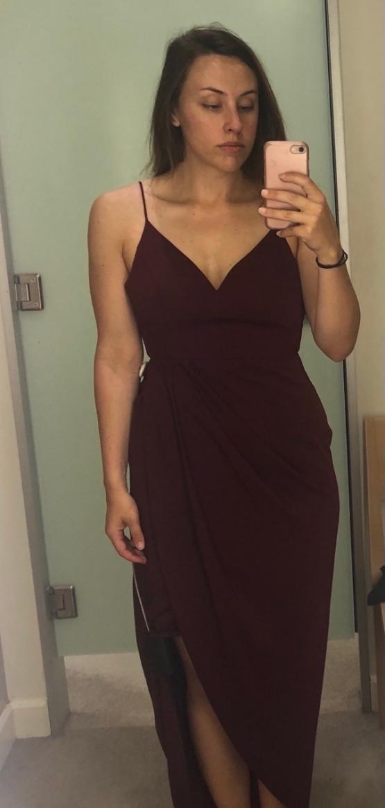 Shona Joy Core Cocktail Dress Burgundy Size 10 photo 5