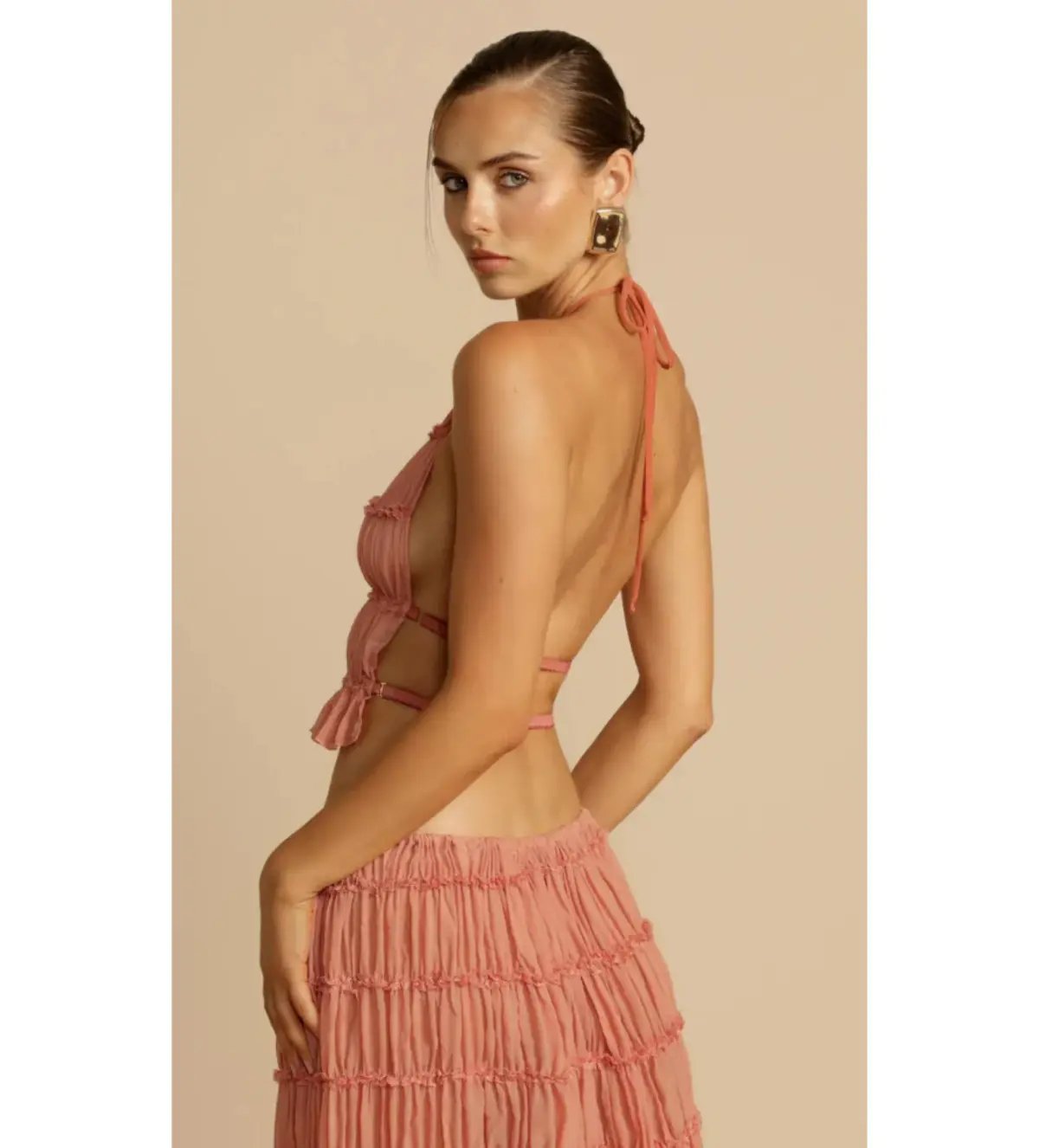 Arcina Ori Juliette Halter And Skirt Set Peach Size M / AU 10 photo 3