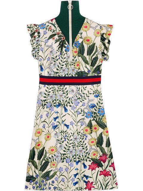 Gucci Floral Jersey Dress Print Size 10 photo 4