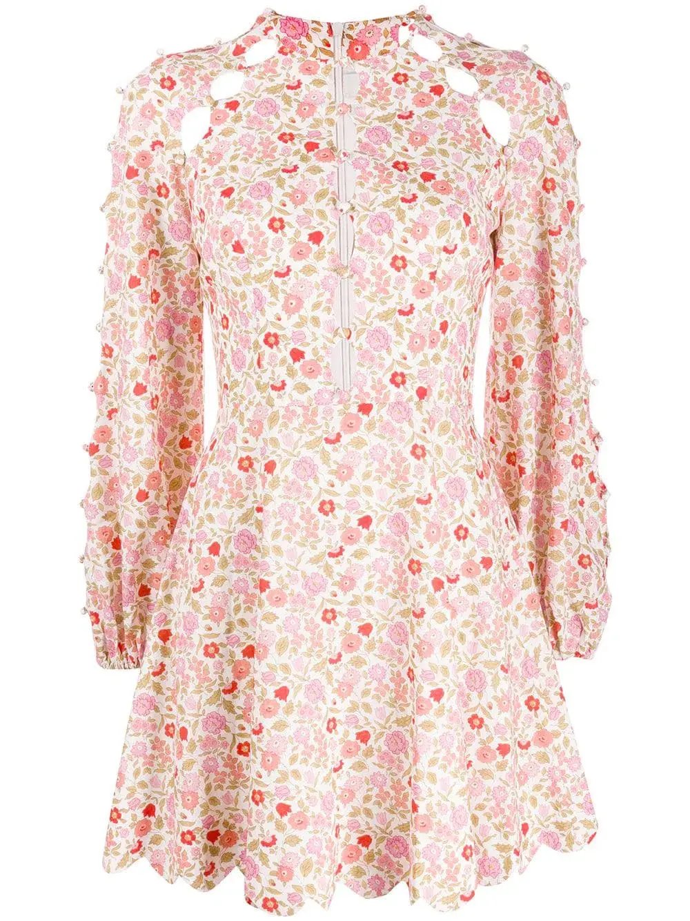 Zimmermann Goldie Scallop Short Dress Floral Size 1 / AU 10 photo 7