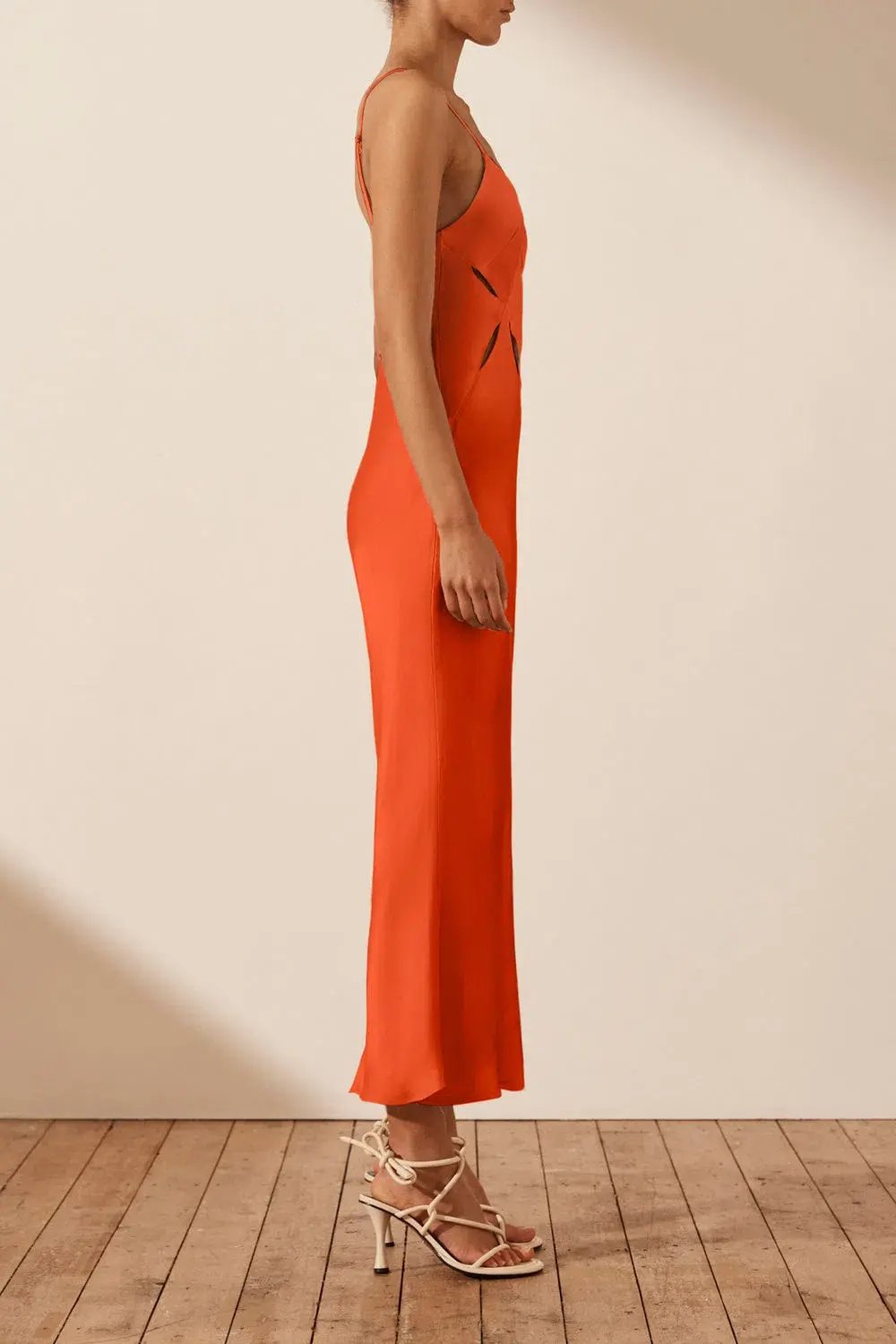 Shona Joy Milo Cut Out Slit Midi Dress Hibiscus Size 4 / XXS photo 4