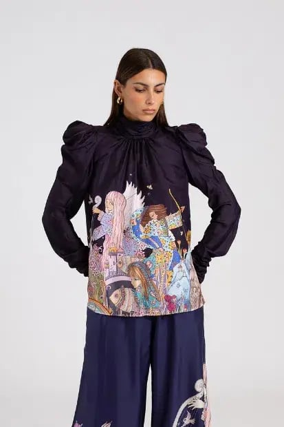Zimmermann Celestial Zodiac Blouse & Pants Set Print Size 4/Au 16 photo 2