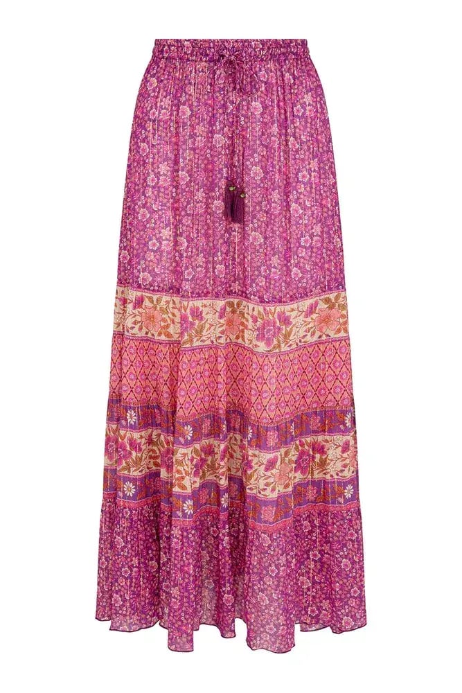 Spell And The Gypsy Sienna Cropped Blouse And Skirt  Set Fuchsia Size M/Au 10 photo 5