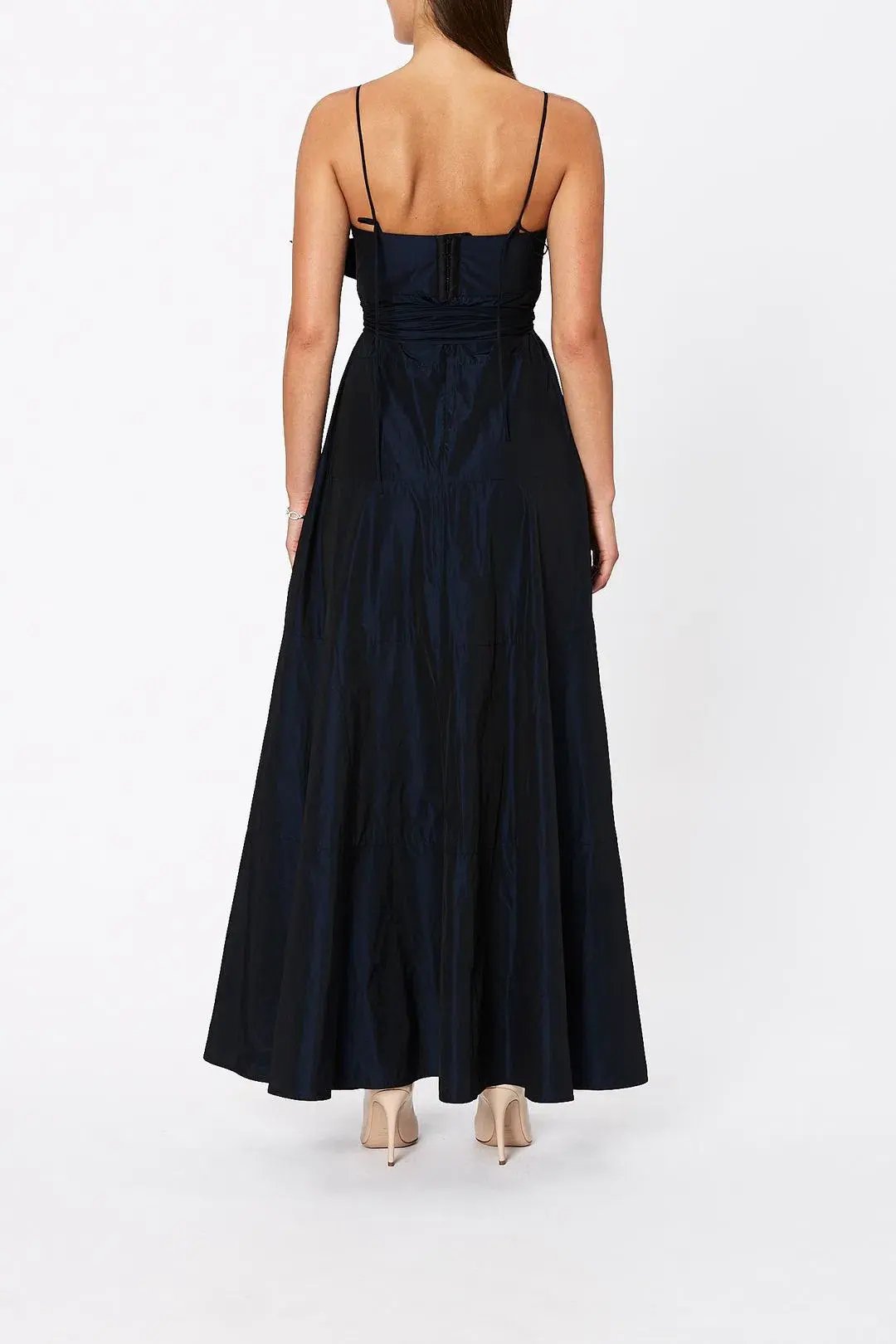 Scanlan Theodore Taffeta Maxi Dress Navy Size 8 photo 3