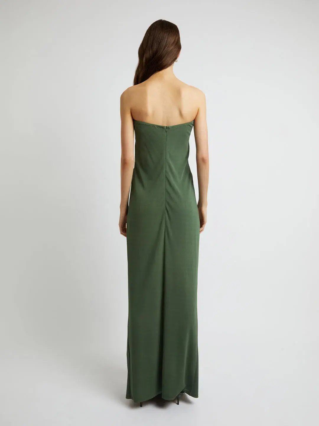 Christopher Esber Arced Palm Strapless Dress Green Size 6 photo 3