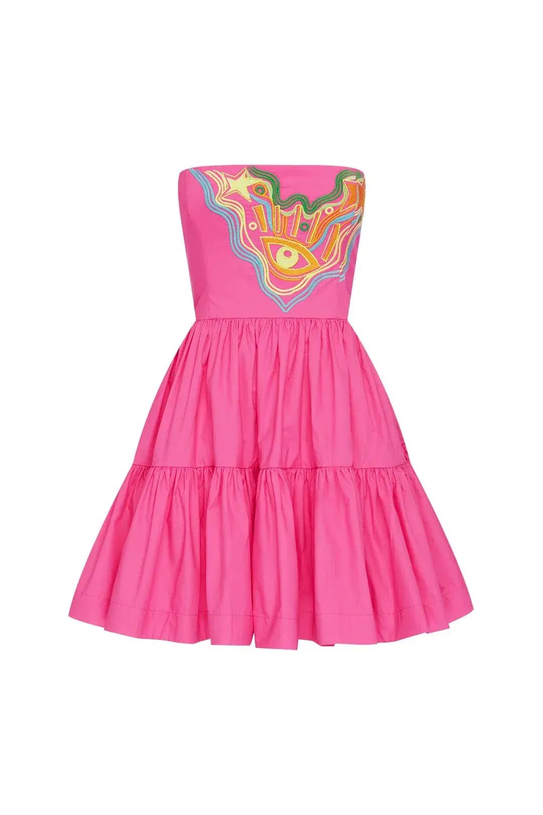 NEW Alemais Celeste Embroidered Mini Dress in Pink Size AU 6 photo 4