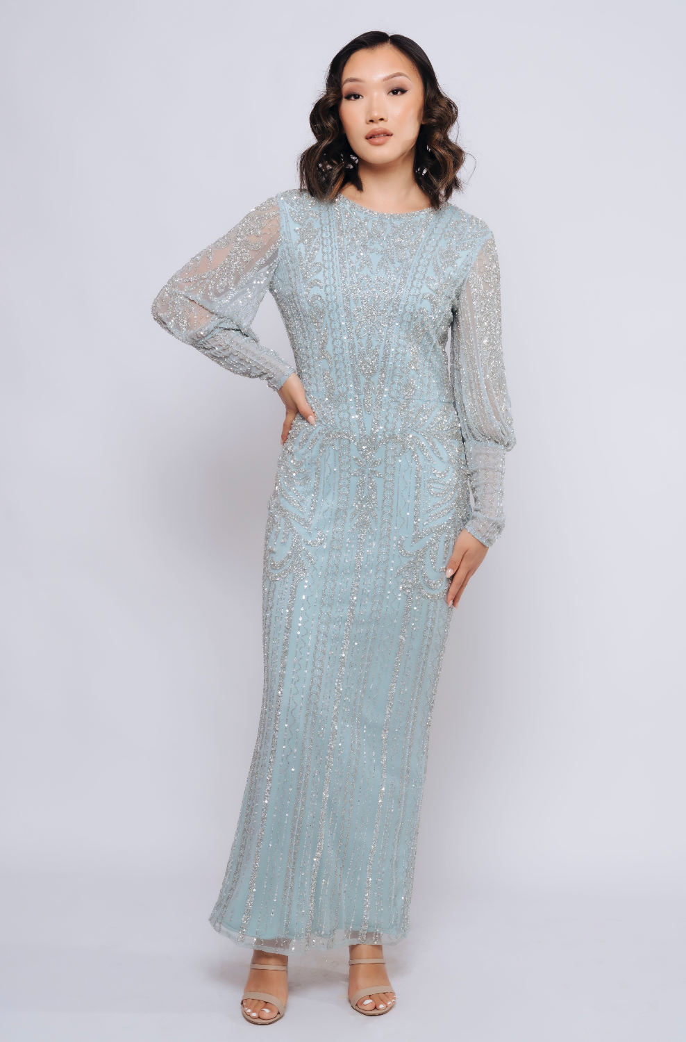 DIANA BELLE SLEEVE MAXI BLUE BY MY SECRET WARDROBE BLUE photo 5