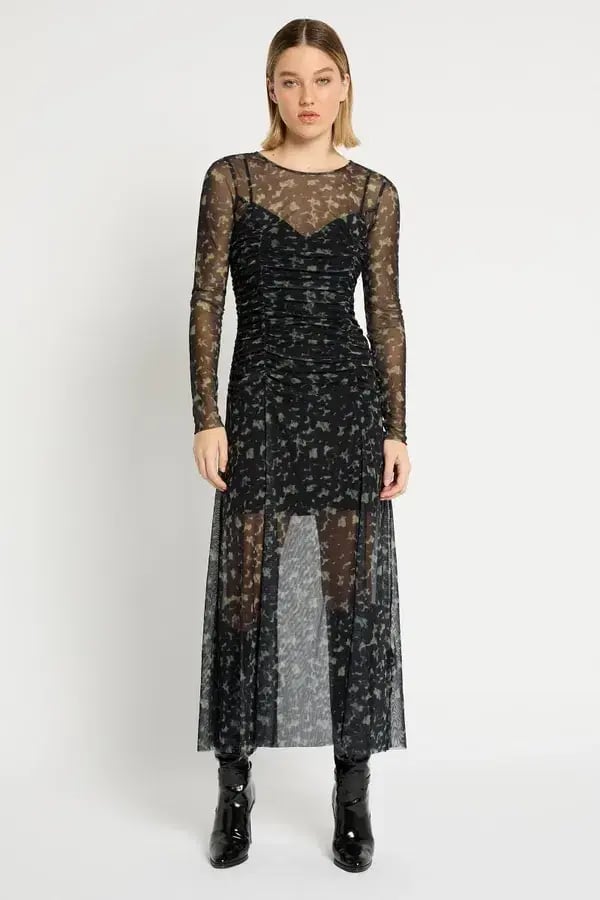 Sass & Bide Skin Deep Long Sleeve Midi Dress Black Size 10 photo 2