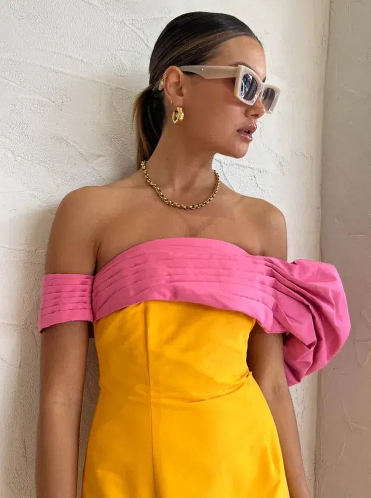 Rachel Gilbert Manuela Mini Dress Saffron & Yellow Size 3 / AU 12 photo 5