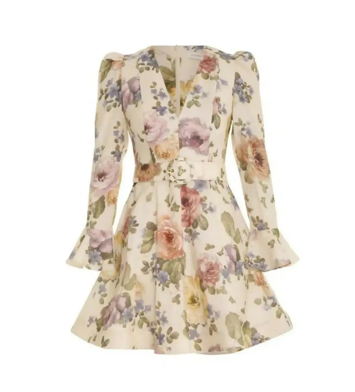 Zimmerman Luminosity Mini Dress in Multi Floral Cream Size 0 / AU 8 photo 3
