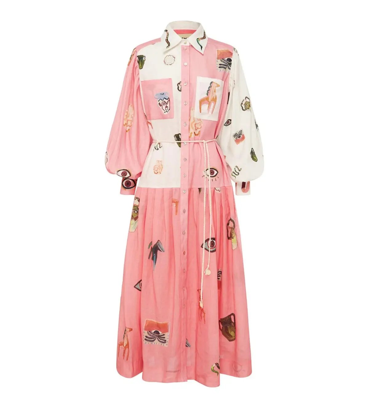 Alemais Cleo Patchwork Midi Shirtdress Multi Print Size AU 12 photo 5