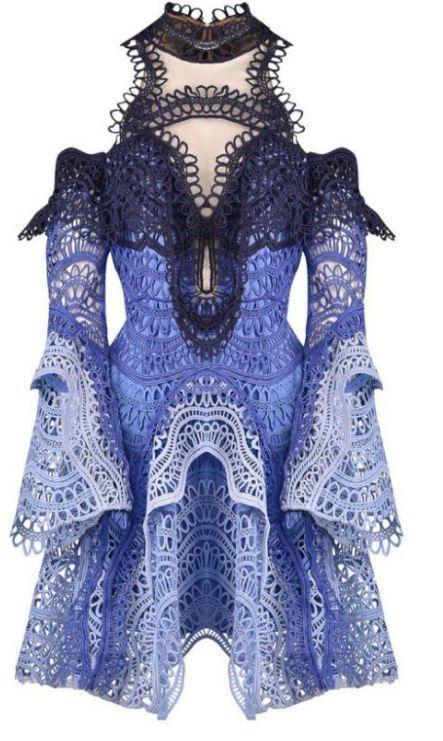 Thurley Waterfall Mini Dress Blue - Size 12 photo 2