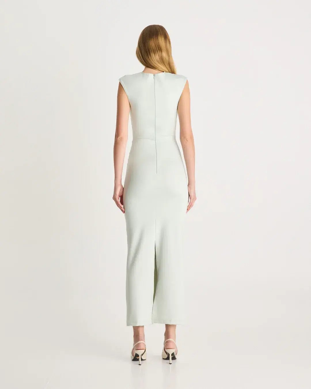Romy Scuba Gathered Dress Mint Size 12 photo 3