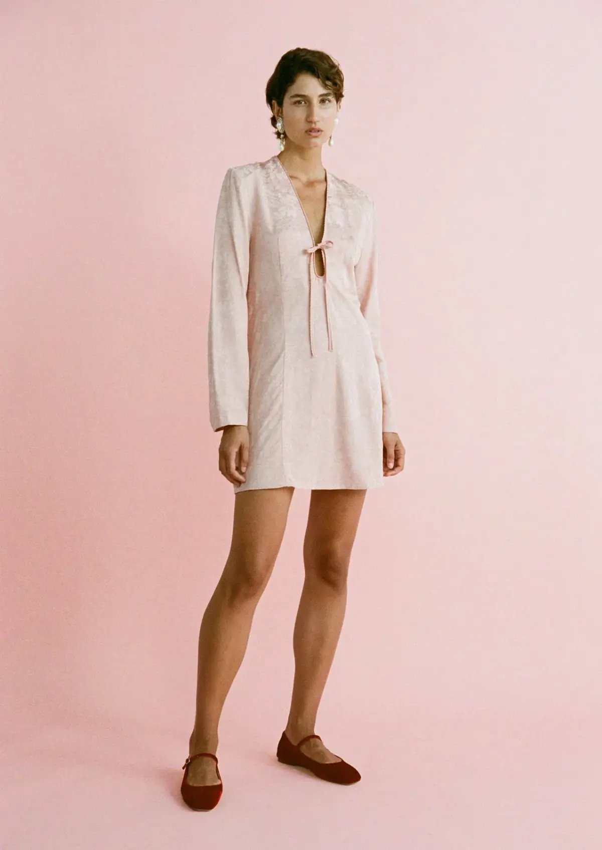 Lovaan Isla Brushed Rose Dress Silk Linen Brushed Rose Size 8 photo 2