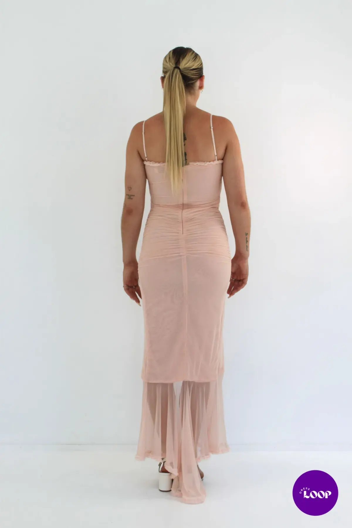 House of CB Gabriella Ruffled Front Gown Soft Peach Size S / AU 8 photo 7