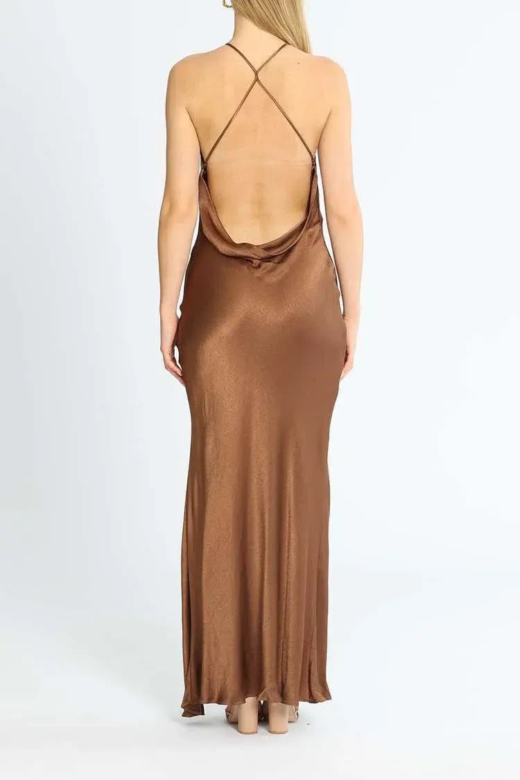 Bec and Bridge Annika Maxi Dress Brown Size 14 photo 3