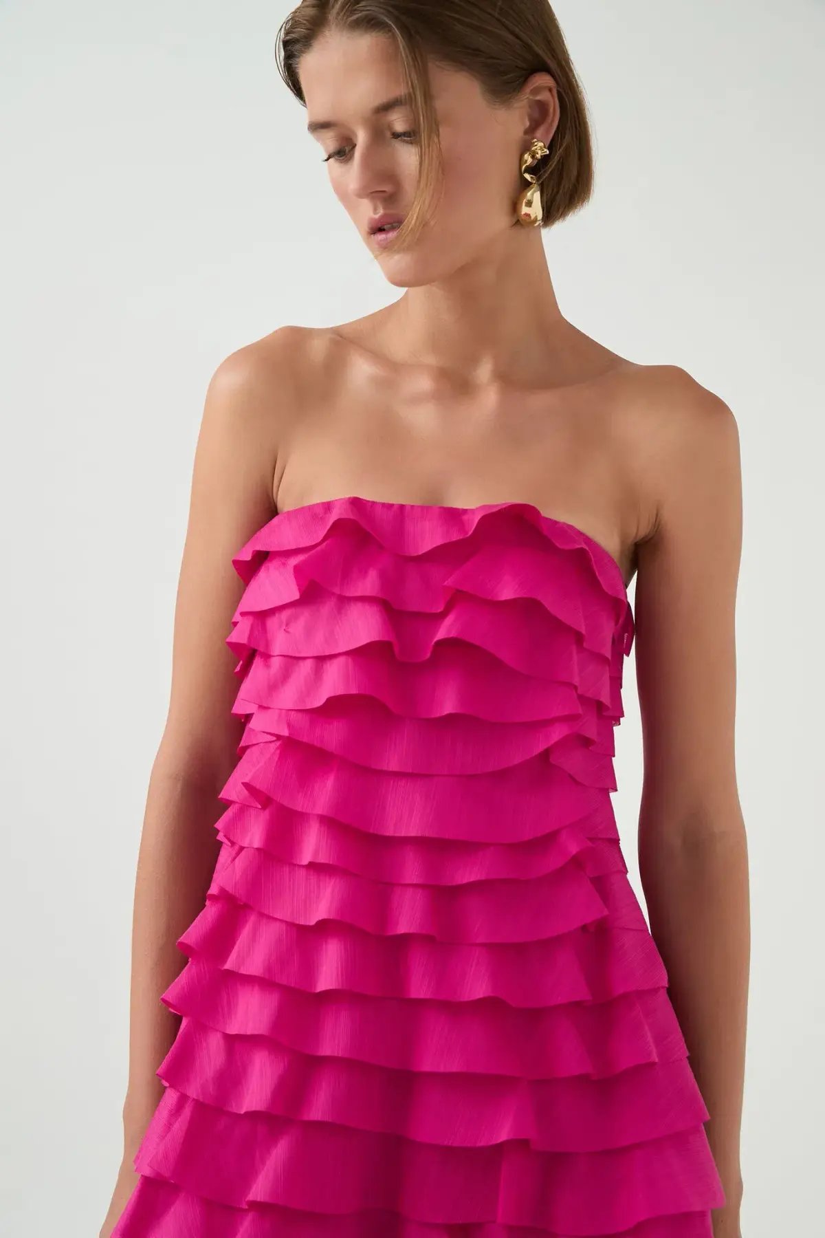 Aje Fleur Pleated Gown Pink Size 6 photo 7