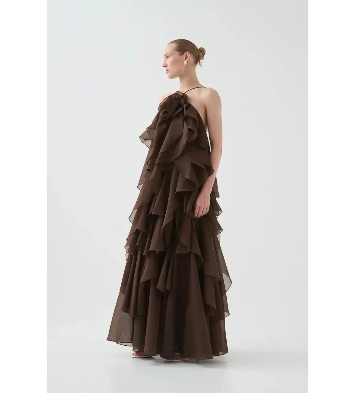 Aje Pandorea Layered Maxi Dress Carob Size AU 8 photo 3