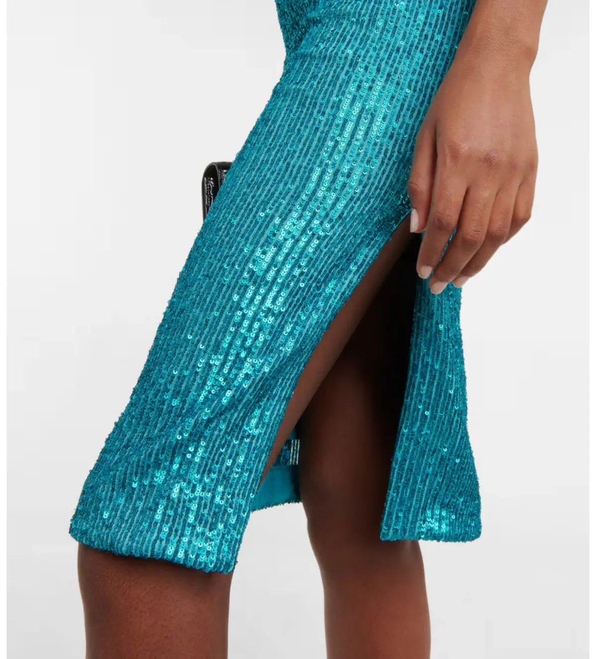 Rebecca Vallance Missing Hours Sequin Midi Dress Turquoise Size AU 6 photo 5