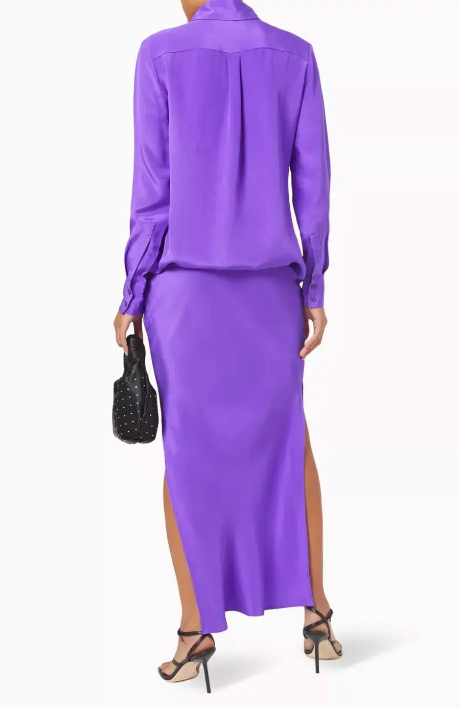 Christopher Esber Arced Button Up Slim Dress Purple Size 4 photo 2