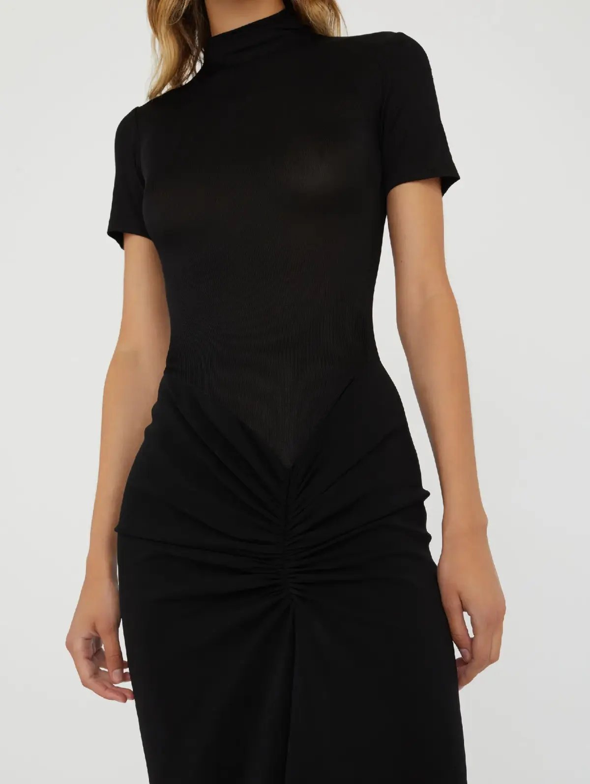 Christopher Esber Fusion Ruched Tee Gown Black Size 8 photo 3