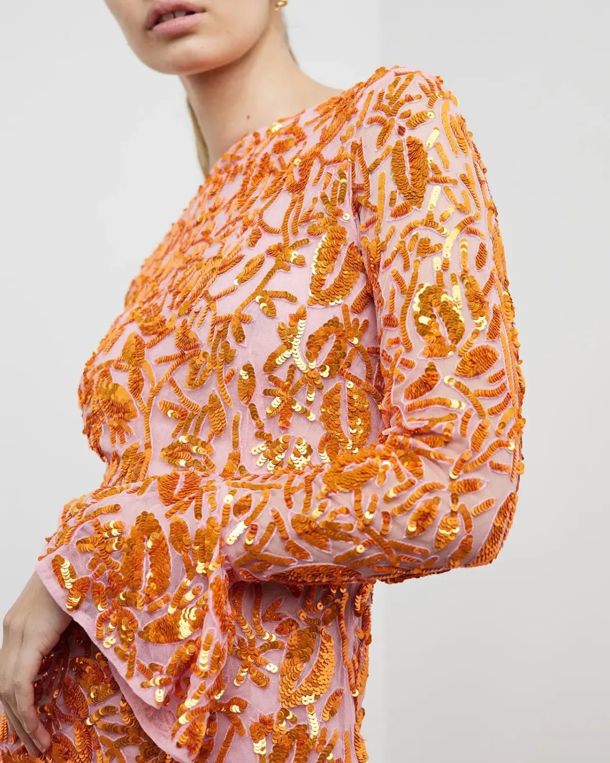 Rachel Gilbert Lupita Mini Dress Pink/Orange Sequin Size 1 / AU 8 photo 2